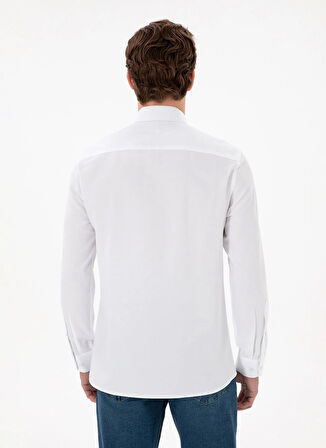 U.S. Polo Assn. Slim Fit Beyaz Erkek Gömlek GOX