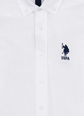 U.S. Polo Assn. Düz Beyaz Erkek Çocuk Gömlek HARINOKIDS
