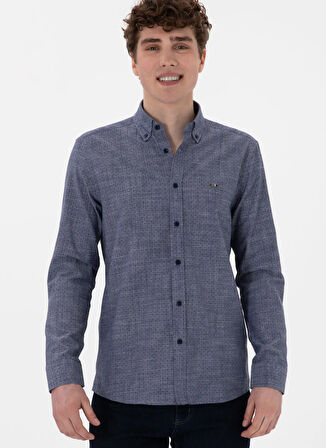 U.S. Polo Assn. Slim Fit Gömlek Yaka Lacivert Erkek Gömlek DART