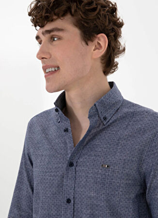 U.S. Polo Assn. Slim Fit Gömlek Yaka Lacivert Erkek Gömlek DART