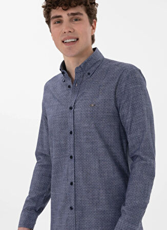 U.S. Polo Assn. Slim Fit Gömlek Yaka Lacivert Erkek Gömlek DART