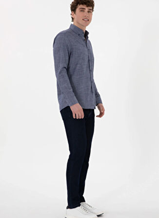 U.S. Polo Assn. Slim Fit Gömlek Yaka Lacivert Erkek Gömlek DART