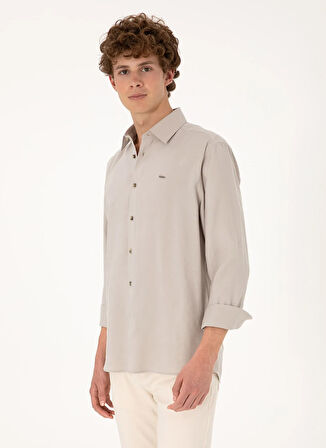 U.S. Polo Assn. Regular Fit Gömlek Yaka Gri Erkek Gömlek MONSATO