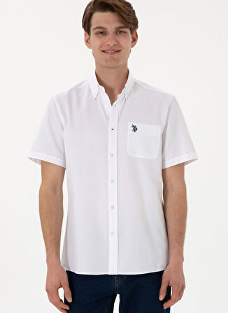 U.S. Polo Assn. Regular Fit Gömlek Yaka Beyaz Erkek Gömlek GOXY