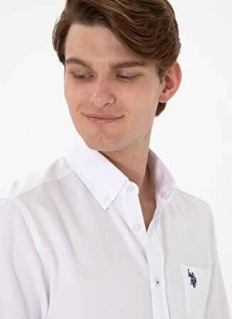 U.S. Polo Assn. Regular Fit Gömlek Yaka Beyaz Erkek Gömlek GOXY