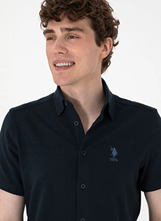 U.S. Polo Assn. Regular Fit Gömlek Yaka Lacivert Erkek Gömlek IBIZAT