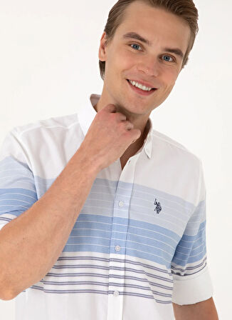 U.S. Polo Assn. Slim Fit Gömlek Yaka Lacivert Erkek Gömlek TURRA