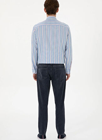U.S. Polo Assn. Normal Bel Normal Paça Slim Fit Mavi Erkek Denim Pantolon SARO