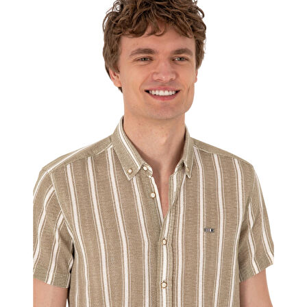 Erkek Haki Kısa Kollu Gömlek 2182541