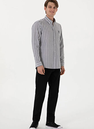 U.S. Polo Assn. Normal Bel Normal Paça Slim Fit Siyah Erkek Denim Pantolon DIAGON