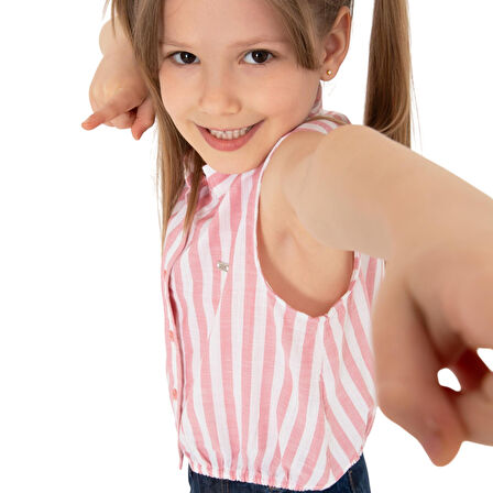 Kız Çocuk Çizgili Kolsuz Gömlek 2190808