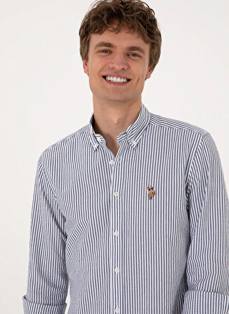 U.S. Polo Assn. Slim Fit Gömlek Yaka Lacivert Erkek Gömlek TOKYO