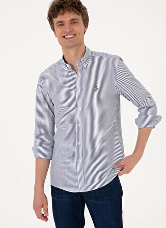 U.S. Polo Assn. Slim Fit Gömlek Yaka Lacivert Erkek Gömlek TOKYO