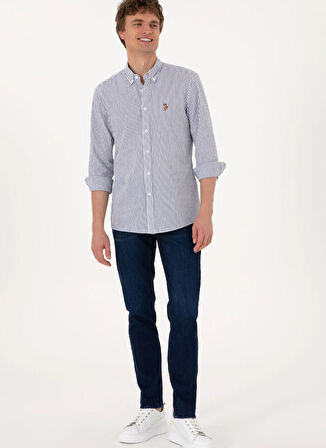 U.S. Polo Assn. Slim Fit Gömlek Yaka Lacivert Erkek Gömlek TOKYO