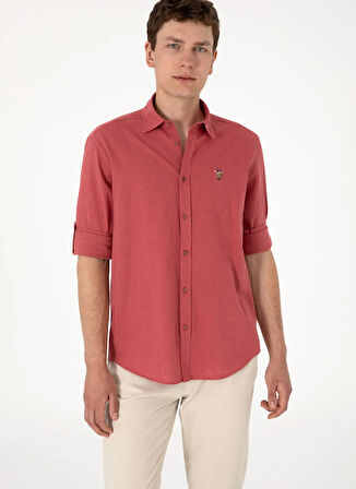 U.S. Polo Assn. Comfort Fit Gömlek Yaka Kırmızı Erkek Gömlek ENZO