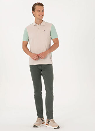 U.S. Polo Assn. Normal Bel Normal Paça Slim Fit Yeşil Erkek Denim Pantolon LORT