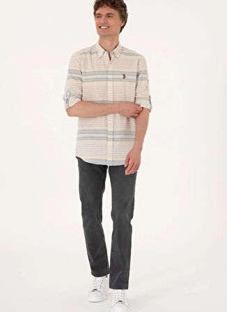 U.S. Polo Assn. Normal Bel Normal Paça Straight Mavi Erkek Denim Pantolon VANY