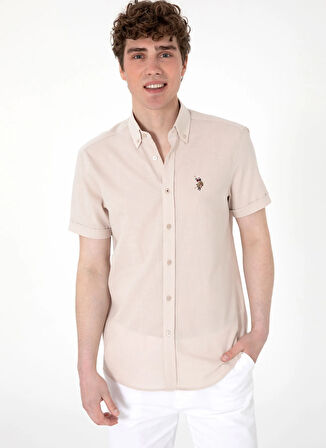 U.S. Polo Assn. Regular Fit Gömlek Yaka Gri Erkek Gömlek ELFYGL