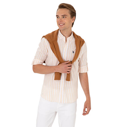 Erkek Sarı Uzun Kollu Gömlek 