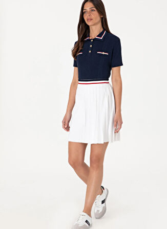 U.S. Polo Assn. Polo Yaka Slim Fit Lacivert Kazak Kadın BRENDA