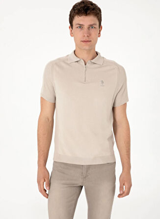 U.S. Polo Assn. Polo Yaka Slim Fit Gri Erkek Kazak HELIN-K