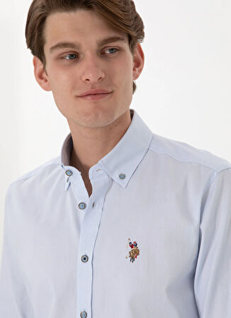 U.S. Polo Assn. Regular Fit Gömlek Yaka Mavi Erkek Gömlek CEDCOLORREG