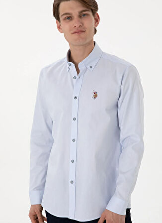 U.S. Polo Assn. Regular Fit Gömlek Yaka Mavi Erkek Gömlek CEDCOLORREG