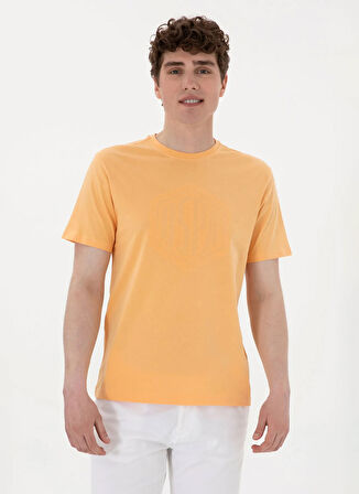 U.S. Polo Assn. Bisiklet Yaka Turuncu Erkek T-Shirt GASTON