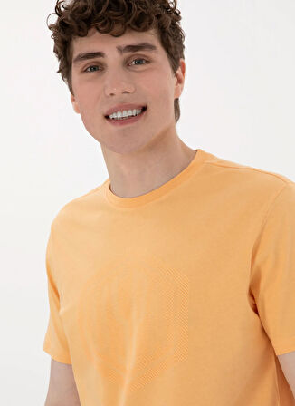 U.S. Polo Assn. Bisiklet Yaka Turuncu Erkek T-Shirt GASTON