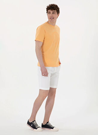 U.S. Polo Assn. Bisiklet Yaka Turuncu Erkek T-Shirt GASTON