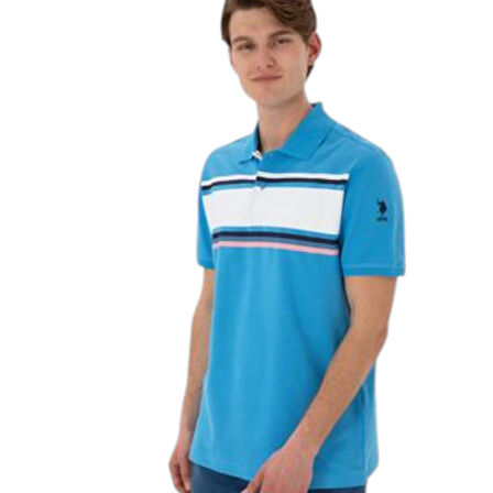 Erkek Regular Fit Polo Yaka Turkuaz T-shirt