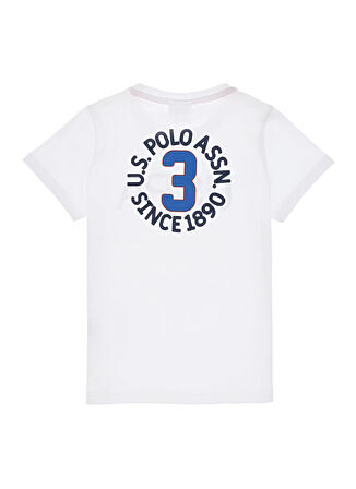 U.S. Polo Assn. Baskılı Beyaz Erkek Çocuk T-Shirt GEORGY