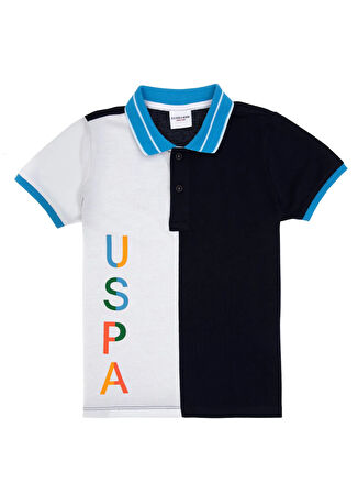 U.S. Polo Assn. Desenli Lacivert Erkek Çocuk T-Shirt DIKAKIDS