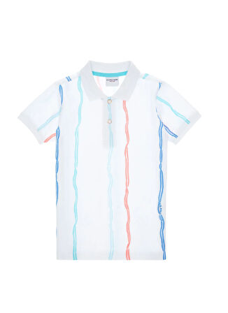 U.S. Polo Assn. Çizgili Beyaz Erkek Çocuk T-Shirt DERON