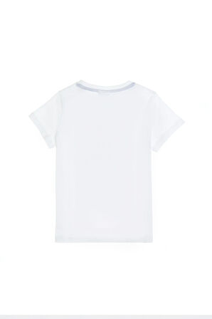 U.S. Polo Assn. Baskılı Beyaz Erkek Çocuk T-Shirt PALMA