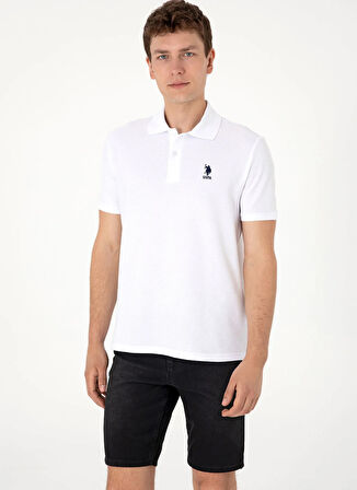 U.S. Polo Assn. Beyaz Erkek Polo T-Shirt TASE