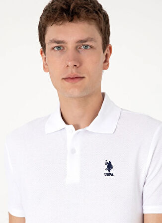 U.S. Polo Assn. Beyaz Erkek Polo T-Shirt TASE