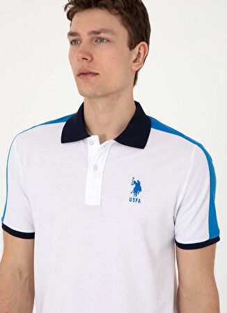 U.S. Polo Assn. Beyaz Erkek Polo T-Shirt T-KENTAS
