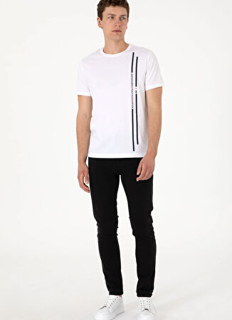 U.S. Polo Assn. Bisiklet Yaka Beyaz Erkek T-Shirt LIONEL