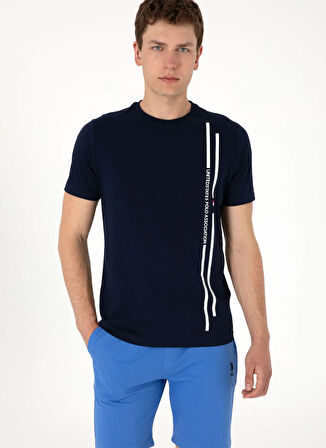 U.S. Polo Assn. Bisiklet Yaka Lacivert Erkek T-Shirt LIONEL