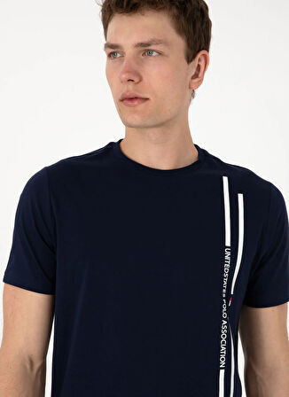 U.S. Polo Assn. Bisiklet Yaka Lacivert Erkek T-Shirt LIONEL