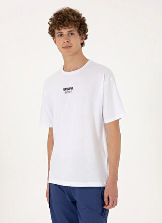 U.S. Polo Assn. Bisiklet Yaka Beyaz Erkek T-Shirt S-PURRY