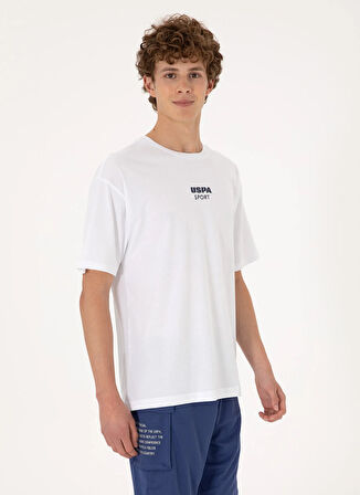 U.S. Polo Assn. Bisiklet Yaka Beyaz Erkek T-Shirt S-PURRY