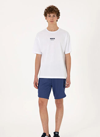 U.S. Polo Assn. Bisiklet Yaka Beyaz Erkek T-Shirt S-PURRY