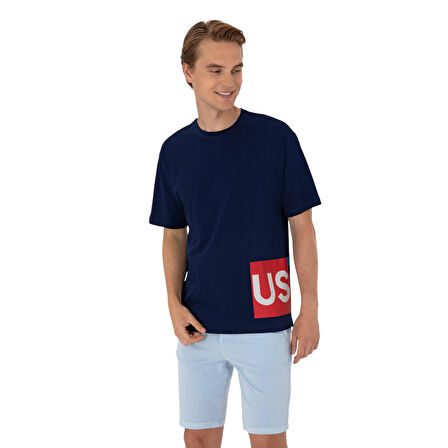 Erkek Comfort Fit Bisiklet Yaka Tişört