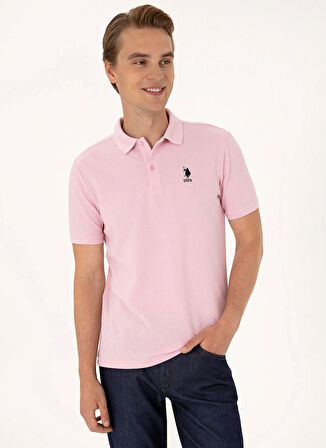 U.S. Polo Assn. Pembe Erkek Polo T-Shirt PURS