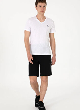 Siyah Erkek Lastikli Bel Comfort Fit Sweat Şort S-SANTOS