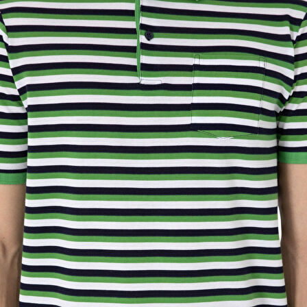 Erkek Regular Fit Polo Yaka Çizgili Tişört