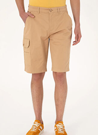 U.S. Polo Assn. Normal Bel Comfort Fit Kahve Erkek Bermuda Şort NASGAR