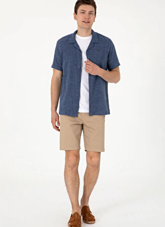 U.S. Polo Assn. Normal Bel Regular Fit Açık Haki Erkek Bermuda Şort NESTA